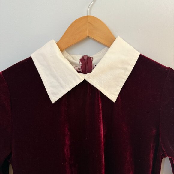 Delia's Velvet A-Line Collared Mini Dress - Red - Sz S - Picture 5 of 6